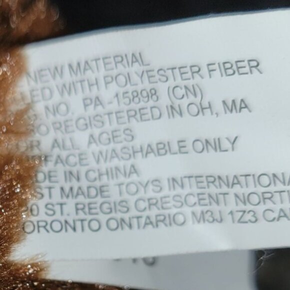 Valentines Day Monkey 14 in Plush Brown Hearts Ribbon Chimp Stuffed Animal Toy - Picture 5 of 6